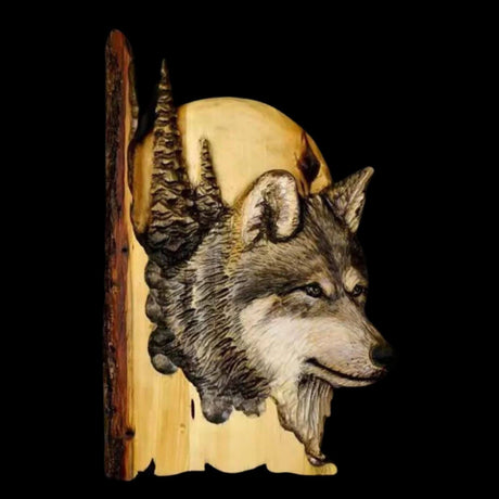 Wooden Wolf Decor