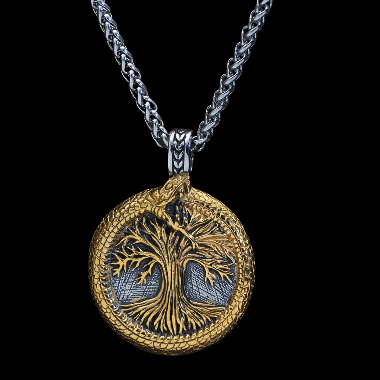 Yggdrasil and Ouroboros Necklace