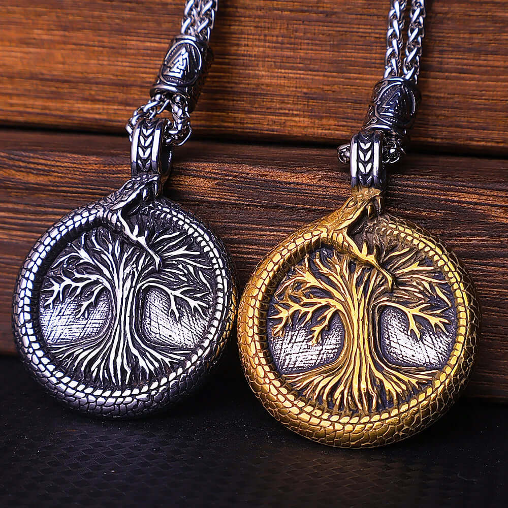 Yggdrasil and Ouroboros Necklace