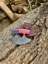 American Flag Damascus Knife & Pizza Cutter Set