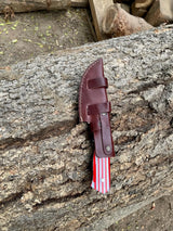 American Flag Damascus Knife & Pizza Cutter Set