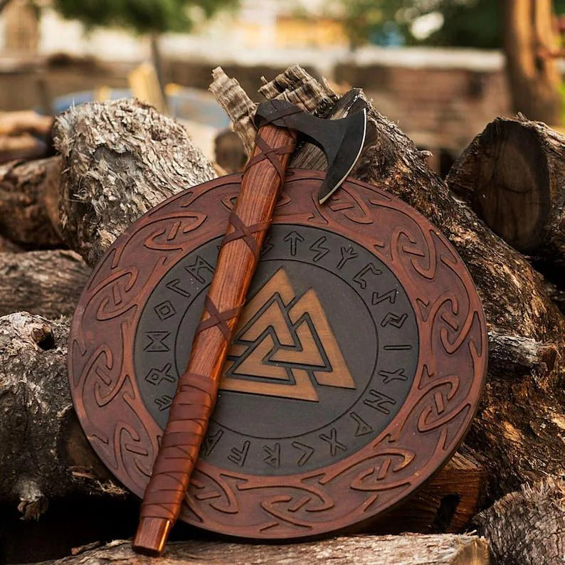 Valknut Warrior Shield & Axe Set