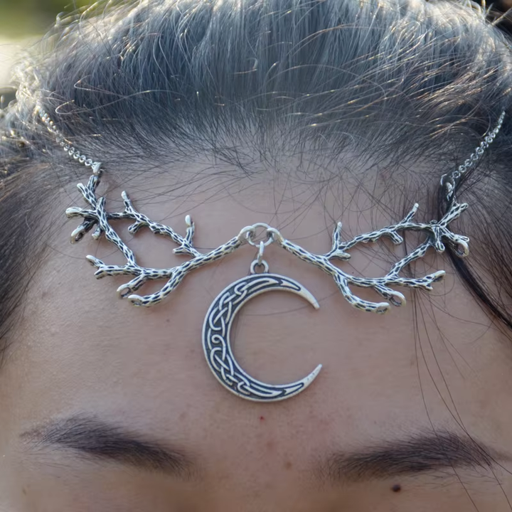 Crescent Moon of Faeries Branch Hair Chain