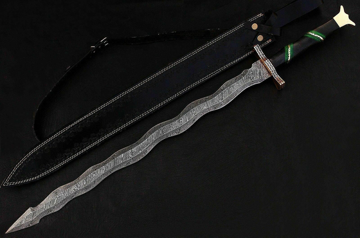 Drakkarwave Damascus Sword