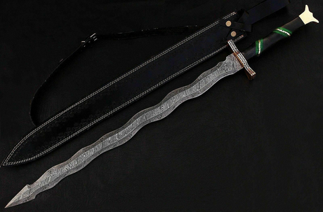 Drakkarwave Damascus Sword