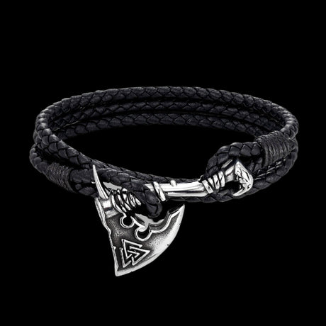 Norse Axe Leather Bracelet
