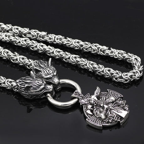 Odin's Wolf Heads Necklace - Tales of Valhalla
