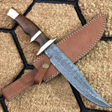 Saga Damascus Hunting Bowie Knife