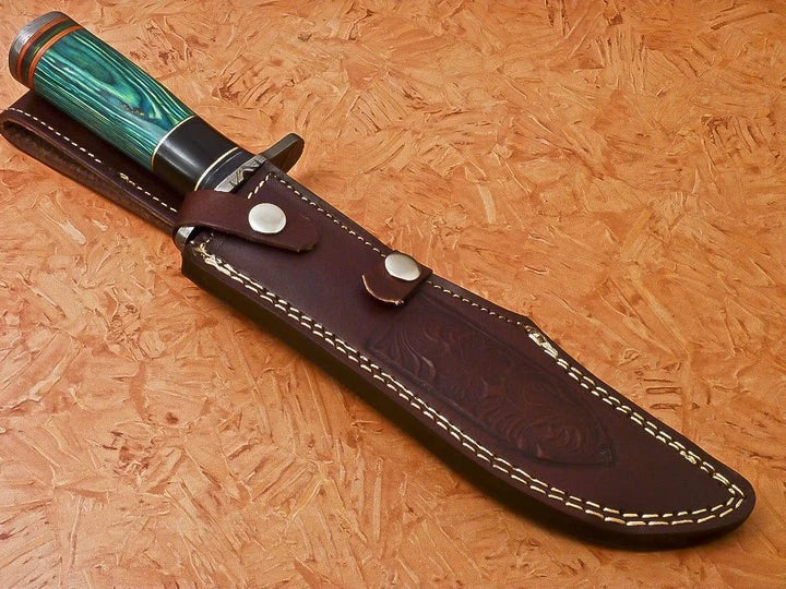 Yggdrasil Hunting Damascus Bowie Knife