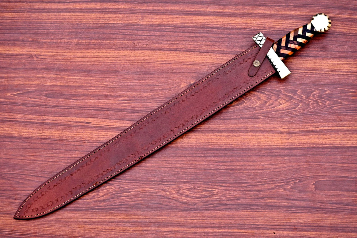Yggdrasil Brass Damascus Sword