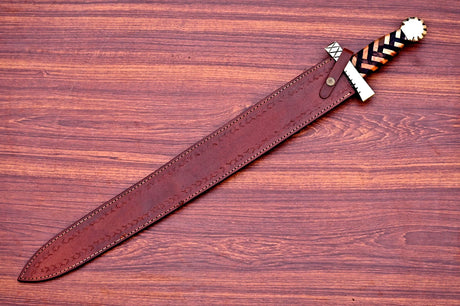 Yggdrasil Brass Damascus Sword
