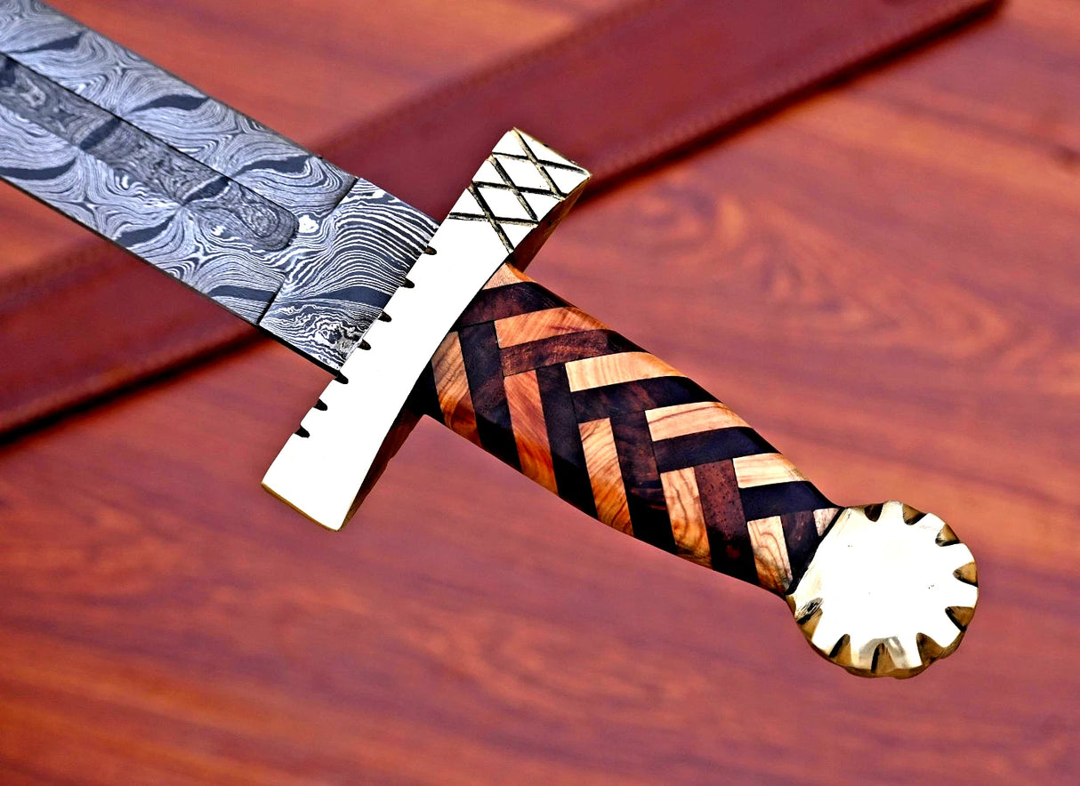 Yggdrasil Brass Damascus Sword
