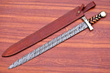 Yggdrasil Brass Damascus Sword