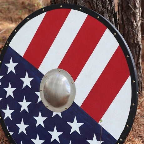 American Flag Viking Gokstad Round Shield
