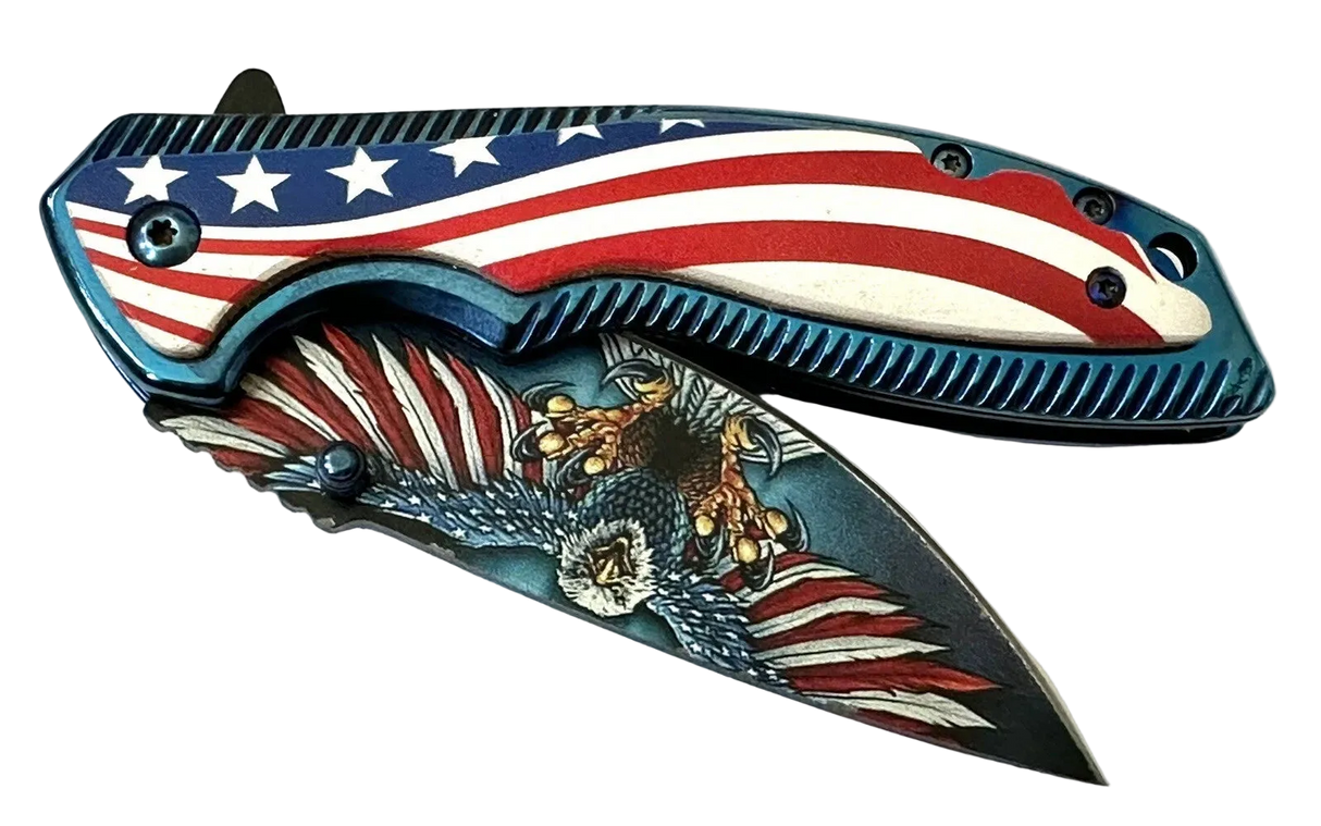 American Eagle Flag Pocket Knife