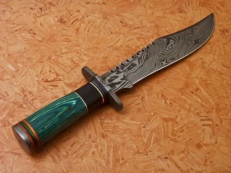 Yggdrasil Hunting Damascus Bowie Knife