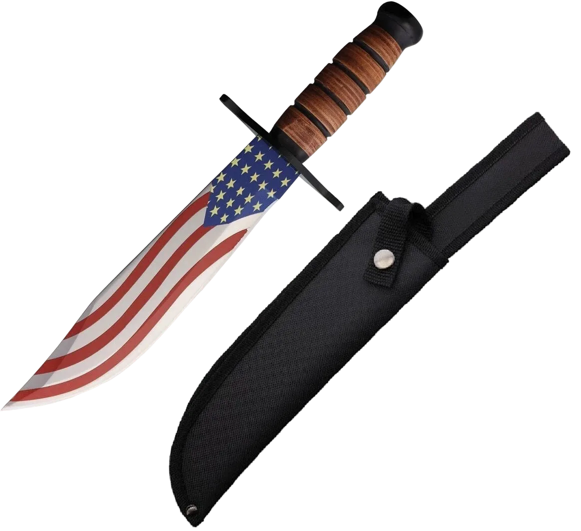American Flag Bowie Knife