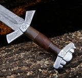 Maltese Cross Damascus Steel Sword