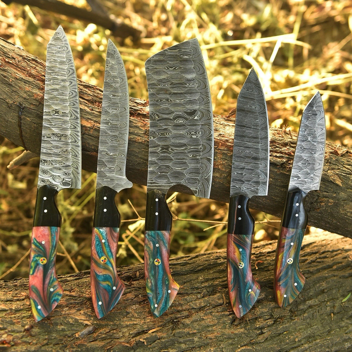 Vondra Damascus Chef Knife Set